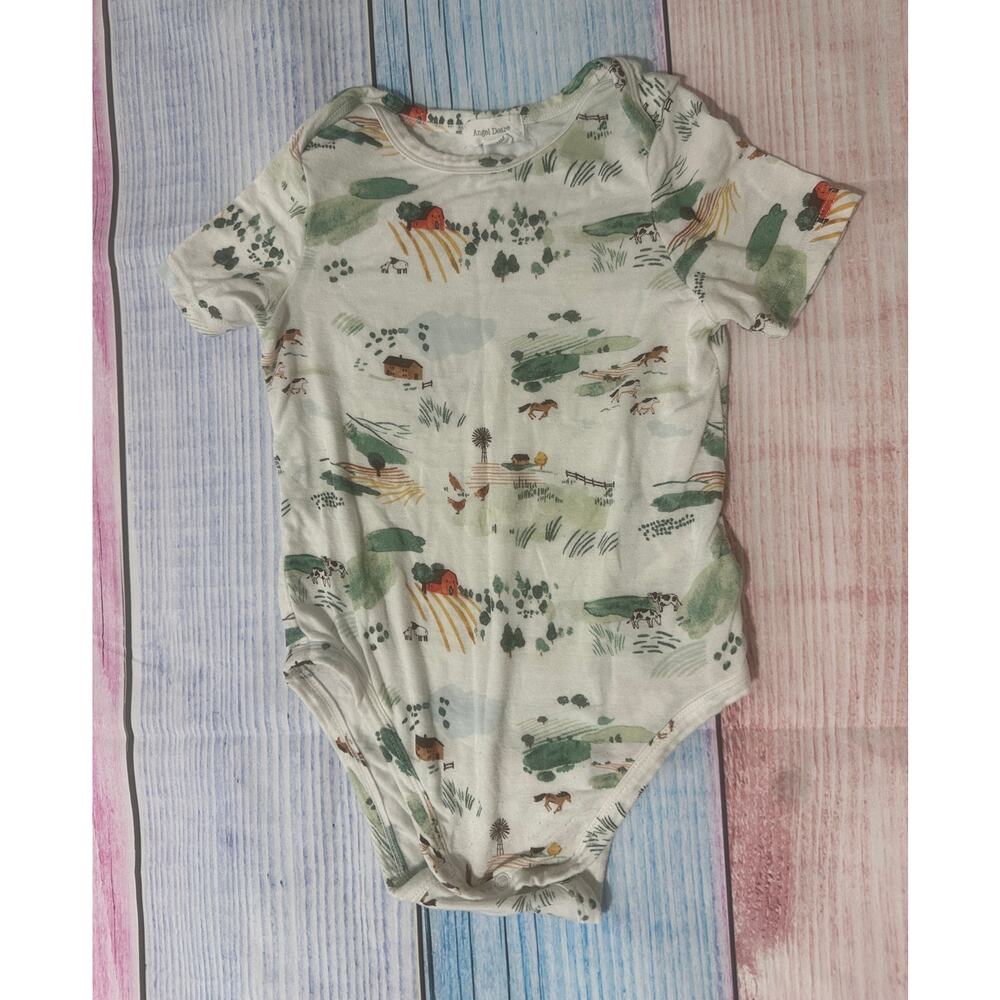Angel Dear Farm Print Bodysuit 18-24M VGUC Gender Neutral